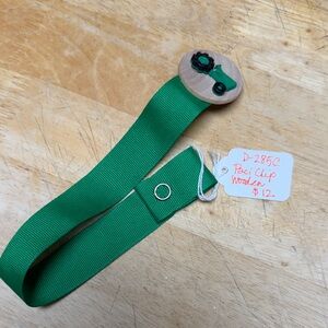 Green Tractor Wooden Paci Clip